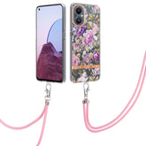 Funda de TPU con cordón para teléfono con diseño de flores, para OPPO Realme 9 Pro 5G, para OPPO Realme 9i/A36/A96 4G, para OPPO Realme C21Y, para Xiaomi Redmi Note 11s, para Samsung Galaxy A13